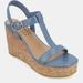 Journee Collection Women's Tru Comfort Foam Matildaa Sandals - Blue - 5.5