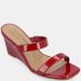 Journee Collection Women's Tru Comfort Foam Clover Wedge Sandals - Red - 7.5