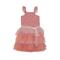 Deux Par Deux Printed Sleeveless Dress With Ruffle Cinnamon Pink Little Flowers - Pink - 10