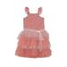 Deux Par Deux Printed Sleeveless Dress With Ruffle Cinnamon Pink Little Flowers - Pink - 8