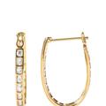 Haus of Brilliance 10K Yellow Gold 1.00 Cttw Round And Baguette-Cut Diamond U-Hoop Earrings - Gold - OS