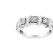 Haus of Brilliance .925 Sterling Silver 1/4 Cttw Miracle Set 5-Stone Swirl Band Ring (I-J Color, I1-I2 Clarity) - White - 7