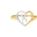 Haus of Brilliance 10K Two-Tone Gold Heart Ring - White - 6