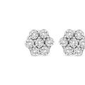 Haus of Brilliance 14K White Gold 1/2 Cttw Round-Cut Diamond Floral Stud Earrings - White - OS