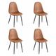 Lot de 4 Chaises, Pieds en métal, Dossier Assise rembourrée pour Cuisine Salon Chambre Bureau,