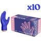 Gants - gants d'examination en nitrile - non poudrés - BLEU10BOITES - Taille l - bleu - 10 boites