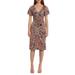 Floral Puff Sleeve Ruched Sheath Dress