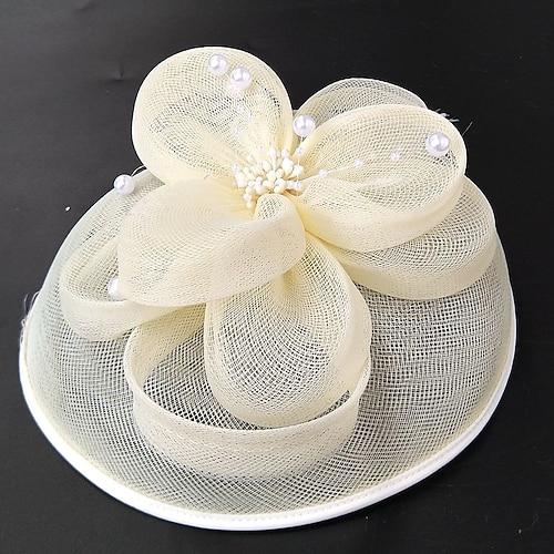 Netz-Fascinators Kentucky Derby Hut/Vogelkäfigschleier mit 1 Stück Kopfschmuck für Hochzeit/besondere Anlässe/Teeparty