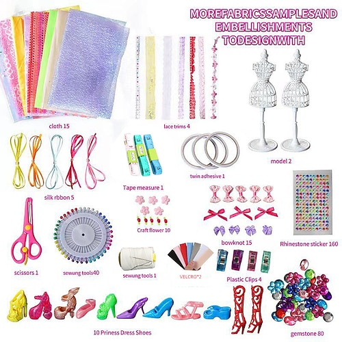 Kindermode Design DIY Puppenkleidung Kindergarten Handwerksklasse kreatives Materialpaket Stofftailor Weihnachtsgeschenk Image