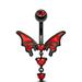 Red Butterfly Bellybutton Ring Chest Ring Nose Piercing Industrail Earbone Nail Heart Shaped Nipple Piercing Umbilical Jewelry