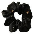 1Pcs Star Print Chiffon Large Intestine Hair Rope For Headdress Girls/Elastic Hair Ties/Rope Ponytail Holder Black