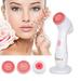 Facial Cleansing Brush Silicone Electric Facial Cleansing Brush with 3 Brush Heads Gentle Exfoliating and Removing Blackhead Face Cleaner