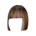 Apepal Home Decor Princess Cut Wig With Bangs For Women Middle-Parted Wig Fake Straight Bangs Natural Forehead Multi-color One Size