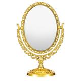 Oval Double-sided Rotating Table Mirror 0812 Golden Woosh Makeup The Top Vanity Tabletop Swivel