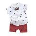 Yinguo Bow Shorts Gentleman Boys Baby Tops Toddler Kids Crown Set Outfits Shirt Boys Outfits&Set