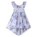 Rovga Toddler Summer Sleeveless Girls Flanged Strap Halter Floral Dress Dress Casual Dress 3-4 Years