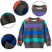 KYAIGUO 1T-10T Boys Girls Round Neck Pullover Sweatshirt Cozy Stripes Sweatshirt Toddler Kids Casual Sweatshirt