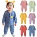 AJZIOJIRO Baby Newborn Girls Long Sleeve Rompers Infant Boys Soft Cotton Jumpsuits Infant Onesies Velvet Bodysuit