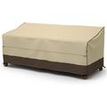 3-Seater Outdoor Couch Cover Waterproof 88-Inch Patio Furniture Covers for Sofas Large Air Vents UV-Resistant & Heavy Duty Material Brown & Khaki