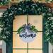 Brenberke Welcome Sign Front For Door Decoration 12 In Round Wood Wreaths Wall Hanging Outdoor Farmhouse Porch For Spring Summer Fall All Seasons Holiday Christmas