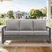 PARKWELL Outdoor 3-Seat Patio Sofa Furniture Weather Resistant Wicker Couch with Deep Seat Anti-Slip Cushion Gray