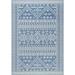 Kandace Tribal Blue 5 ft. x 8 ft. Indoor/Outdoor Patio Area Rug