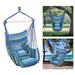 Mother s Day Sales - Hammock Chair Hanging Rope Swing Max 250 Lbs 2 Seat Cushions Included Hanging Chair with Pocket Quality Cotton Weave for Indoor and Outdoor Blue