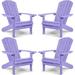 WINSOON All Weather HIPS Outdoor Plastic Adirondack Chairs Set Of 4-Purple