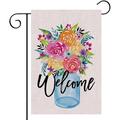 YCHII Flower Rose Garden Flag for outside Double Sided Small Welcome Farmhouse Flower Floral Rose Burlap Yard Garden Decorative Flags for all Seasons Summer Home Garden Decoration Decor Outdoor