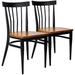 LLBIULife Kitchen & Dining Room Chair W/Slolid Wood Seat & Metal Legs Indoor/Outdoor Stackable Bistro Cafe Chairs with Cross Back Style Set of 2