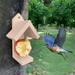 Jhomerit Bird Feeders Wooden Birdhouse Creative Wooden Hanging Bird House For Small Bird Diy Hummingbird Feeder Window Bird Feeder
