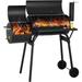 Dkelincs 43 Portable Charcoal Grills with Offset Smoker and Thermometer Outdoor Barbecue Grill for BBQ Camping Picnic