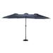 14.8 Ft Double Sided Patio Umbrellas with Crank Outdoor Extra Large Market Table Umbrella Oversized Umbrella for Deck Pool Backyard Navy Blue