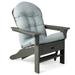 Gymax Set of 2 Patio Adirondack Chair Cushion High Back Fade Resistant 5 Seat Pad Patio Grey