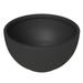LeisureMod Grove Mid-Century Modern Fiberstone and Clay Planter - Round Plant Pot with Drainage Holes for Indoor and Outdoor Home (Black 7 Height)
