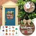 Brenberke Garden Welcome Sign Wooden Round Door Hanging Holiday Decorations Christmas Density Board Hanging Home Wooden Hanging Sign With 12 Replaceable Magnetic Sheet Signs