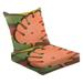 2-Piece Deep Seating Cushion Set Autumn Colorful poster Monstera leaves Exotic plants art print Outdoor Chair Solid Rectangle Patio Cushion Set