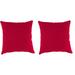 Jordan Manufacturing 16 x 16 Really Red Solid Square Outdoor Throw Pillow (2 Pack)