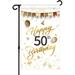 YCHII Happy 60th Birthday Garden Flag - Adult Women Men Fifty Years Old Birthday Yard Lawn Sign - 50th Birthday Party Garden Banner Indoor Outdoor Decoration Supplies - Double Sided (50th)