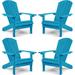 ZEKOO All Weather HIPS Outdoor Plastic Adirondack Chairs Set Of 4-Pacific Blue