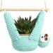 Uqiangy Macrame Plant Hanger Crochet Sloth Hanging Planter Sloth 5 Inch Animal Wall Hanging Plant Holder Home Decor Indoor Outdoor Plants Succulent Giftsï¼ˆBlueï¼‰