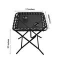 TechCare Massager Outdoor Side Table Patio Folding Heavy Duty Coffee Table with Cup Holders for Picnic Outdoors