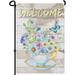 HGUAN Flowers Butterfly Welcome Garden Flag Vertical Double Sided Garden Flags Rustic Farmhouse Yard Outdoor Decoration