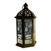 Outoloxit Mini Lantern with LED Ramadan Lantern Decoration Mini Lantern Decor with Candles Hanging Lanterns for Ramadan Decor Christmas Wedding Table Centerpiece Decor Gold