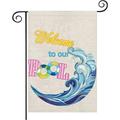 HGUAN Pool Double Sided House Flag Pool Outdoor Decor Welcome to Our Pool Garden Banner Flag Stable Welcome Pool Gift (Welcome to Our Pool)
