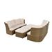 Outdoor Patio Furniture Set Wicker Furniture Sofa Set with Thick Cushions Suitable for Backyard Porch Beige