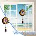 Wind Chimes Outdoors Pendent Decoration Sun Moon Wind Chimes Luminous Metal Crafts Ornaments Garden Balcony Pendants