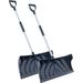 Snow Shovel For Driveway Stairs Car Snow Removel Scooper Shovel Snow Pusher Sturdy Heavy Duty Plastic With Wooden Metal Handle (Black Pusher-2)