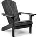 WINSOON All Weather HIPS Outdoor Plastic Adirondack Chair-Black