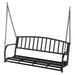 YeSayH 2-Person Metal Porch Swing 47inch Hanging Steel Bench for Patio Porch Gazebo Deck Heavy Duty 500lb Weight Capacity Swing Seat Black